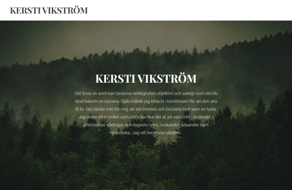Webbsida Kersti Vikström